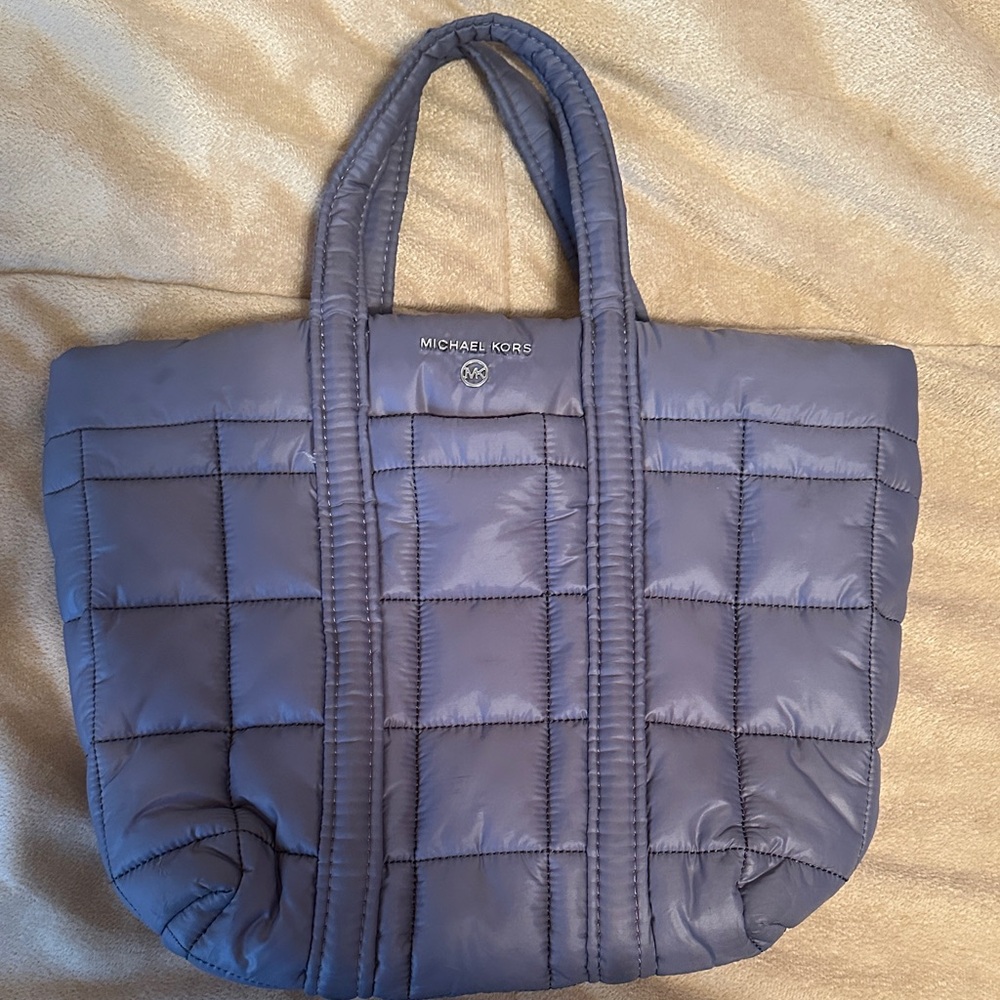 Michael Kors Quilted Navy Puffer Tote